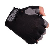 테니스 글러브 장갑 사이클링 자전거 미끄럼 방지 충격 통기성 반 손가락 짧은 스포츠 액세서리 남성 여성, 검은색, m