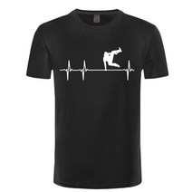 브랜드없음 Parkour Freerunning Heartbeat T Shirt Funny 러너 Summer Style Printed 면 Tee shirt