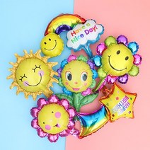 [피앤비유니티] 화창한 봄날 호일풍선 모음(소) 해바라기 무지개 생일장식 생일풍선 파티풍선, 해바라기-칼라풀