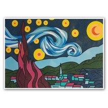 [동화오피스] 데코샌드 아트 명화시리즈 / 샌드아트 DIY 어린이 만들기키트, 별이 빛나는 밤