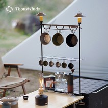 Thous Winds 캠핑 유투버 랙 접이식 다층 랙 캠핑 데스크탑 랙 식기 랙 라이트 랙, 다기능 데스크탑 선반 서브 랙