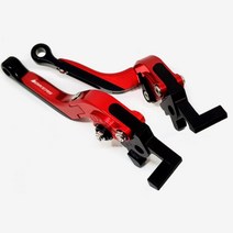 스즈키 버그만125 200 튜닝 폴딩 조절식 브레이크 레버 바이크 파킹 좌우 그립 교체, 레드 2개 1개, 1개