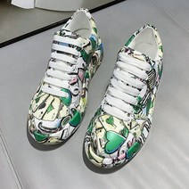 여성 키높이 운동화 화려한 프린팅 댄서 콘서트 신발 여자 명품 깔창 어글리슈즈 남자 정장 화 사이트 굽있는 통굽 콘서트 스