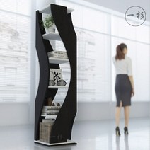코너 진열장 장식장 거실 원목 유리 정리장 우드장, E. 검정색과 흰색-사진참조