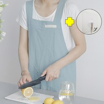 HY X형 린넨 앞치마 단추형 유치원 어린이집 보육교사 네일 주방 원피스, 1개, 스카이_일반형