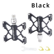 산악 자전거 페달 클릿 평페달 mtb 스트랩 페달끈Litepro-K5 퀵 릴리스 페달 넓어진 미끄럼 방지 초경량 알, 04 블랙, 1개
