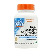 Doctors BEST 마그네슘 라이시네이트 글리시네이트 100% 킬레이트 105 mg 120 베지 캡슐, 105 mg 120 베지캡슐 (2개월분)