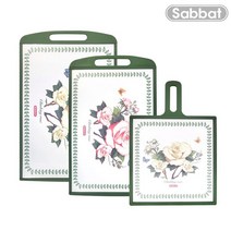 [천삼백케이] [사바트] 그린로즈 양면 항균도마 대+중+소 세트