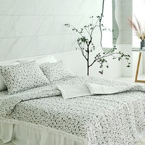이불팩토리 시원한 인견 시어서커 여름 양면 누빔 차렵 이불+고정밴드형 침대 패드+배게 커버 풀세트