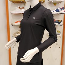 루이까스텔 23년 SS신상 여성 봄여름 기능성 소매 등판 타공 소재 긴팔 카라 티셔츠