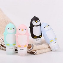 갓샵 펭귄 여행용 실리콘 공병 [화장품 샴푸 린스 로션 소분 리필 통 용기 튜브 휴대용 기내반입가능!], 블랙