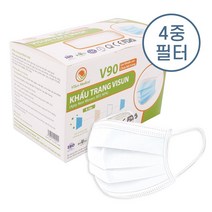 4중필터 비순 페이스 V90 덴탈 마스크 50매+손소독겔 증정, 화이트