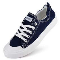 JENN ARDOR 여성용 캔버스 스니커즈 로우탑 레이스업 캐주얼 워킹 테니스화