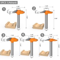 목공 우드 카빙 조각 끌 정 서각칼 1 개 1/4 인치 6mm 생크 문 프레임 레이스 칼 프로파일 서랍 수납장 밀링 커터, [06] 5PCS6.35mm shank