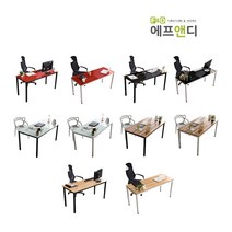 에프앤디 TS 04-W1800 강화유리 책상 사무용가구, 라이트월넛/화이트