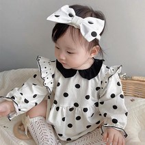 블랙카라 도트프릴 바디슈트와헤어밴드(66-90) 204357 80