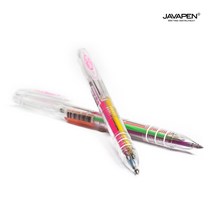 자바 네온3겔 형광 잉크 3색 볼펜 0.5mm, 분홍/노랑/하늘 잉크
