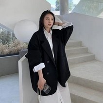 봄 블레이저 여성용 대형 코트 봄/가을 패션 한국 버전 넉넉한 탑 사무복 그레이스 가을 여성 재킷