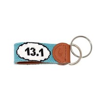 Huck Venture Leather HandStitched Needlepoint Key Fob or Key Chain