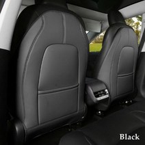 테슬라 모델 3 Y 2023 전용 호환 시트 백 커버 킥 프로텍터 매트 PU 가죽, 05형2개 Black