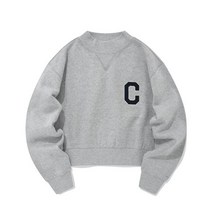 COVERNAT 우먼 크롭 C 로고 모크넥 맨투맨 멜란지 그레이 CO2204CR76MG