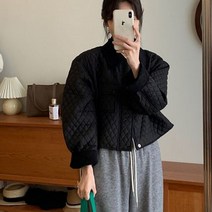 여성 스위트 체크 재킷 파카