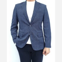 가르시아 봄 여름 구김없는 세미슬림핏 네이비체크 빅사이즈 프리미엄 남자 콤비자켓 블레이져