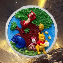 꿀도토리 컬러링 석고모형 물감 색칠하기 액자 세트 키트, 푸우