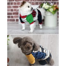 시선강탈 강아지과잠 바지세트 가을올인원 포메옷 불독옷 댕댕이옷 비숑옷, 블루 M