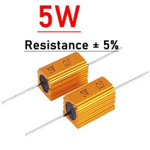 고품질 10W 25W 50W 100W 전력 금속 저항 0.01R 0.1R 1R 2R 4R 8R 10R 100K 옴 알루미늄 쉘 F/튜브 증폭기 테스트 더미로드, [01] 5W, [08] 0.4ohm