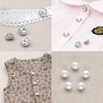 소잉데일리] 반콩 자개 진주 단추 모음 블라우스 원피스 의류 소품 다양한 디자인 여밈 장식 수선, 허그 77300, 9. 사이즈별 진주단추 세트