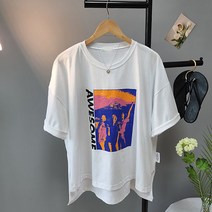 (스카이코코) 옆트임 루즈핏 어썸 티셔츠