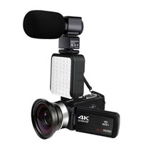 캠코더 4k 48mp 16x 줌 핸디캠 내장 필 라이트 터치 스크린 youbute 사진, AF1 마이크 렌즈 라이트, 32G SD 카드