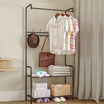 선반형 행거 스탠드 옷걸이 스탠딩 시스템옷장 옷방, 베이직 행거 블랙