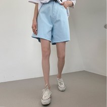 코지 여자 여름 파스텔톤 컬러풀 3부 편한 통큰 숏 반바지