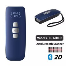 미니 빔프로젝터 휴대용 핸드폰 무선 2D Qr 핸드 헬드 바코드 리더에 1D USB 레이저 스캐너 매장 슈퍼마켓 라이브러리 창고 용 스캐닝 도구 장치, CN_3200DB Blue