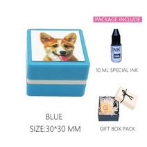 날짜 도장 스탬프 맞춤형 애완 동물 초상화 스탬프 DIY 개 그림 인감 고양이 강아지 메모 장 부기, 06 파란