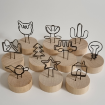 멜로운 우드 원목 인테리어 스탠드 명함 폴라로이드 사진 메모 엽서 네컷 꽂이 홀더 거치대, 10p세트