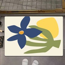 욕실 화장실 속건 연성 흡수 미끄럼 방지 고무 매트, 가벼운 럭셔리 블라썸, (60cm x 90cm)* 2