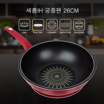 가재울산업 다이아몬드 5중 코팅 인덕션후라이팬 IH 웍 26cm 용 프라이 전골팬 달걀 펜 중식웍 5697-5609756ea, gajae6526 본상품선택, gajae6526 본상품선택