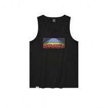 VOLCOM 여성 레인보우 오버핏 민소매 티셔츠 블랙