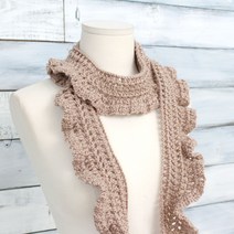 러브컨츄리 프릴 스카프 만들기 DIY키트 뜨개질 DIY 패키지, 060-딥퍼플