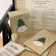 크리스마스 선물 포장 봉투 페이퍼백 각대 답례 크라프트 종이봉투, 03 : 스티커_브라운곰돌이