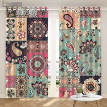 보헤미안 포인트커튼 에스닉 창문 아일렛 모로코