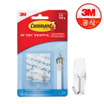 3M 코멘드 강력 투명 와이어 후크걸이 2개 자취생 필수템 직장인 필수품, 1