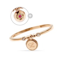 에버링 14K 금 반지 탄생석(12종) 이니셜 코인_RQDM4001 Gold Ring Gift