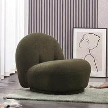 구비 소파 피에르폴랑 파샤 체어 구름 회전소파 Cloud 양털 의자 스툴 1인용 쇼파, 그린 캐시미어