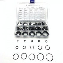 225pcs/Box Rubber O Ring Thickness 1.5mm Assortment Black O-Ring Seal Set Automotive Repair Plumbing