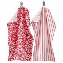 이케아 빈테르핀트 행주 2P 레드화이트 50x70cm 면100%