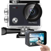 AKASO 아카소 V50X Native 4K Wifi 터치스크린 방수 액션캠 SD카드 64G한장 포함 네이티브 블랙박스 헬멧 액세서리 키트 액션캠, 64G